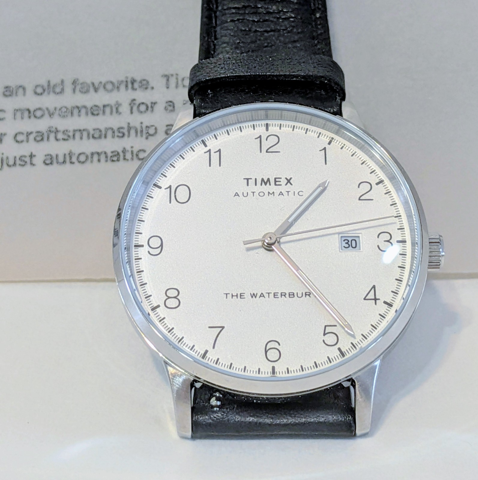 Timex Waterbury Classic Automatic Men’s Watch in Retro Minimalist White