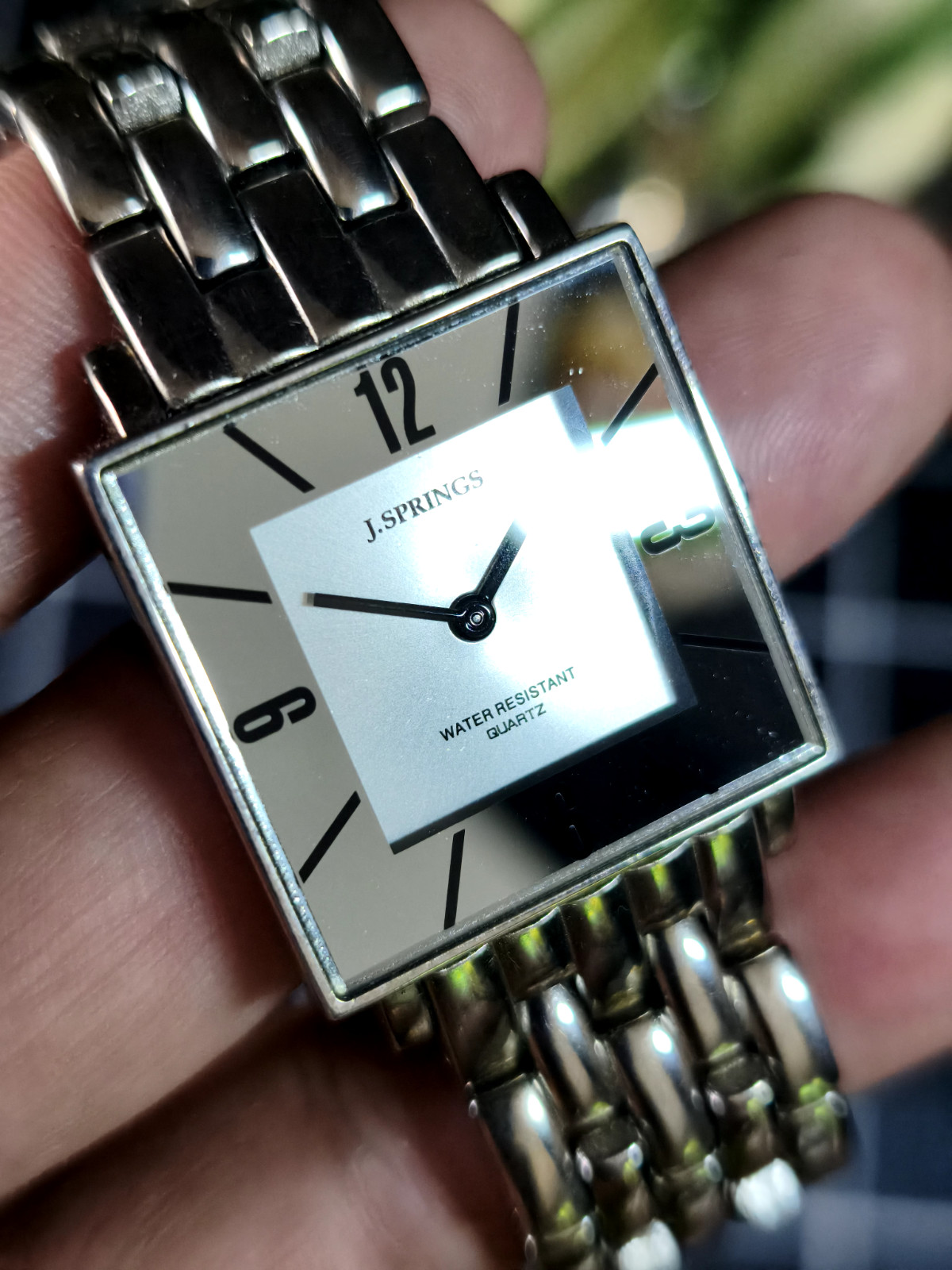 VINTAGE J.SPRINGS BY SEIKO INSTRUMENTS SQUARE MIRROR-DIAL QUARTZ DRESS WATCH