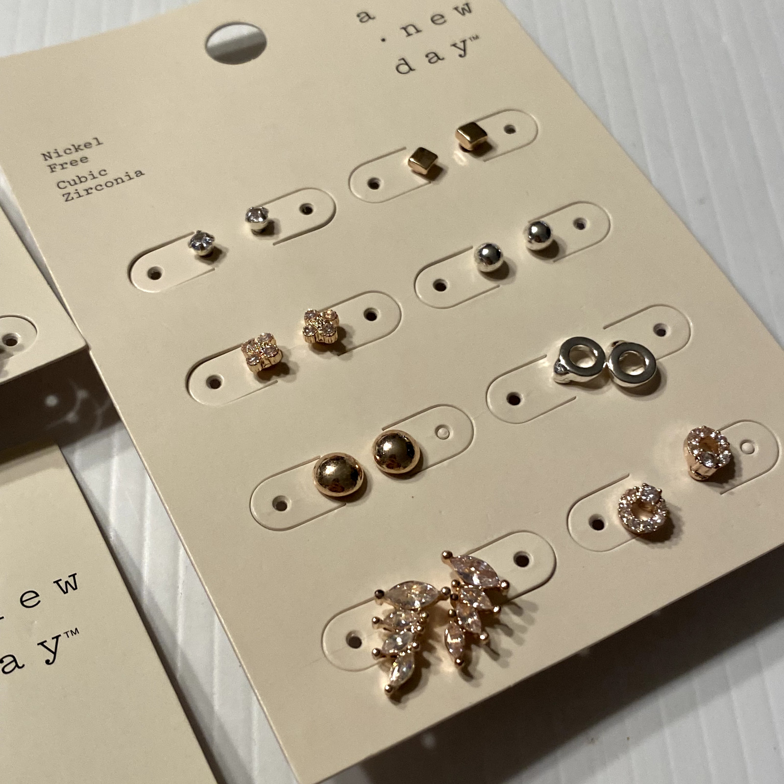 14 Pairs A New Day Nickel Free Cubic Zirconia Stud Earrings Fashion Jewelry