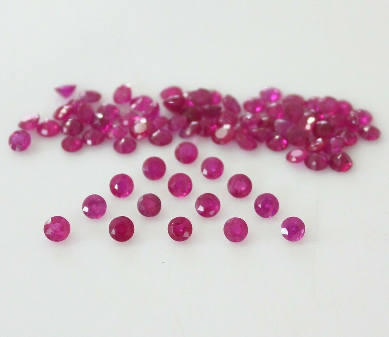 100% Natural Red Ruby Round Faceted Loose gemstones 3mm to 4mm AA Quality