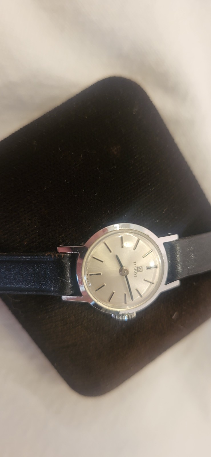 Tissot Women’s Quartz Analog Watch Silver Dial Black Leather Strap