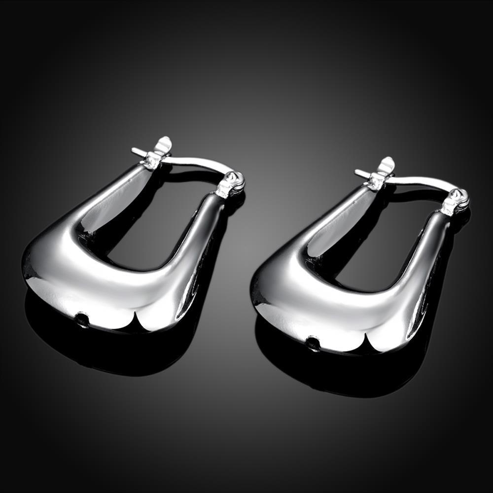 Womens 925 Sterling Silver Elegant Handbag Purse Shaped Hoop Earrings #E191