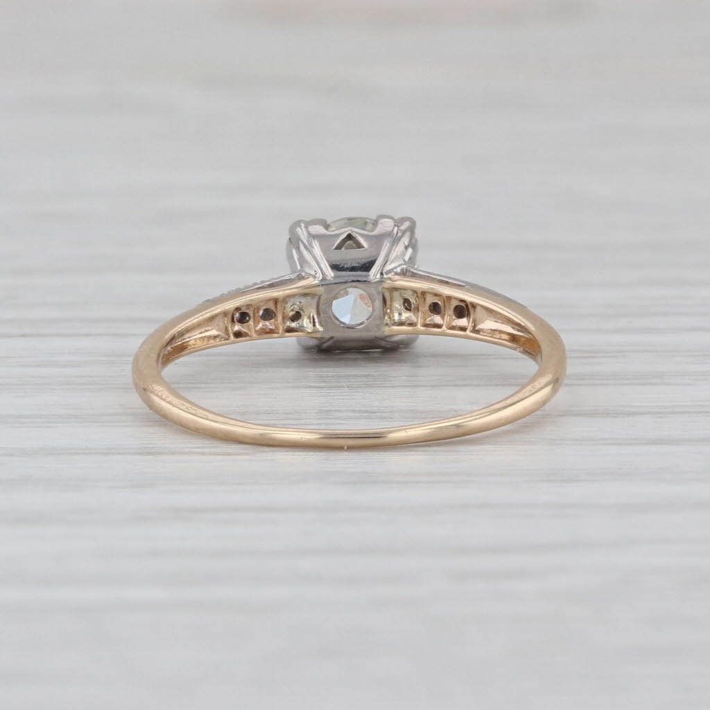 Vintage GIA 0.80ctw Diamond Engagement Ring 14k Gold Palladium Size 6-6.25