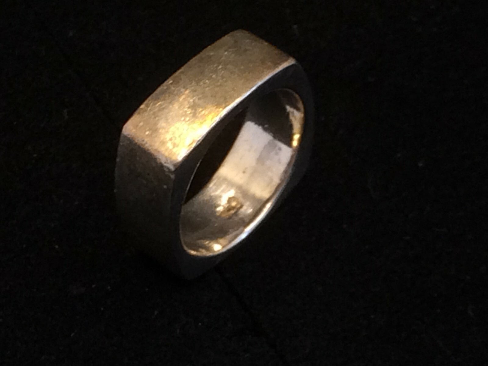 Solid Silver Ring 925 Hallmarked Square Silver 9g! 18mm Internal Dimension
