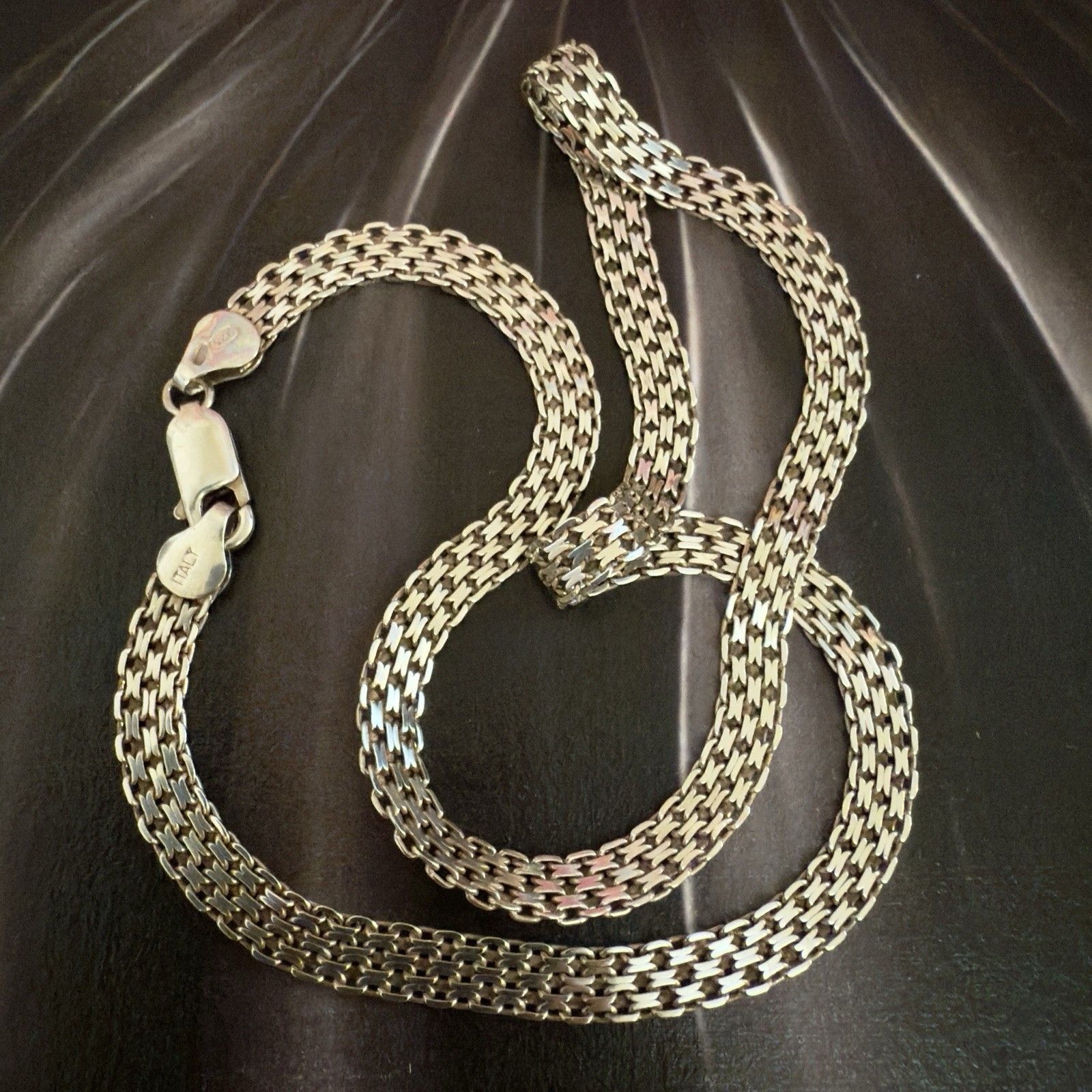 925 Sterling Silver Italian Necklace – 18″ – 45cm – 12.3g Stunning! #1799