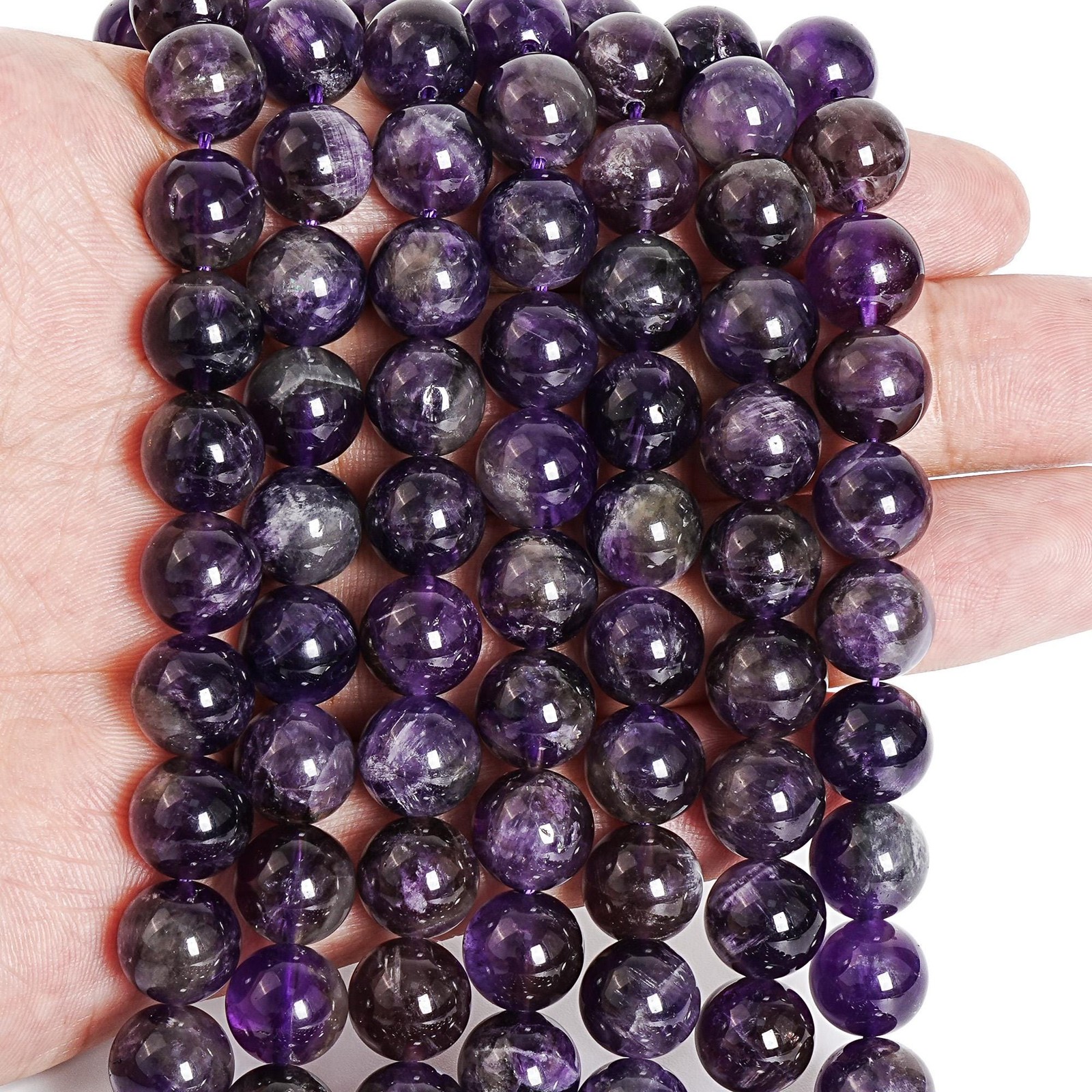 Natural Amethyst Beads AAA Grade Round 4MM 6MM 8MM 9MM 10MM Loose Beads 15″