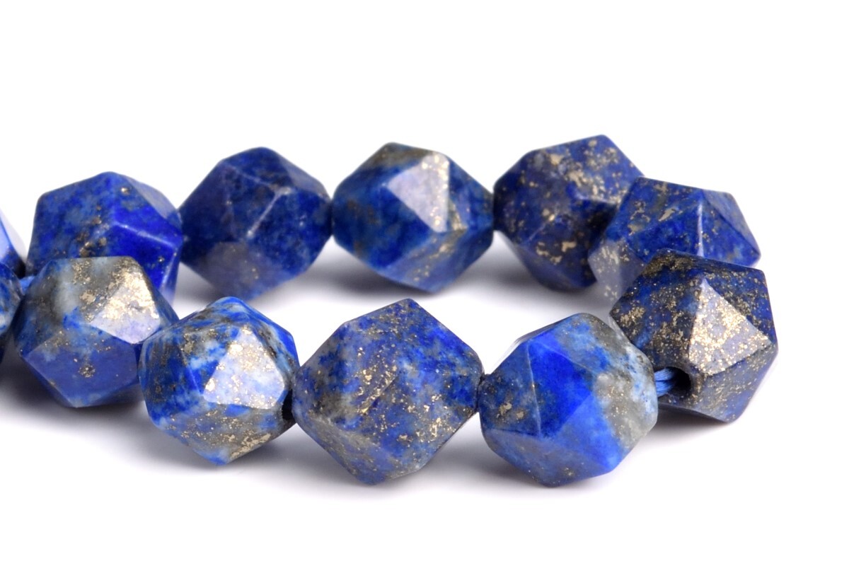 Deep Blue Lapis Lazuli Star Cut Faceted Grade A Loose Beads 5-6MM 7-8MM 9-10MM