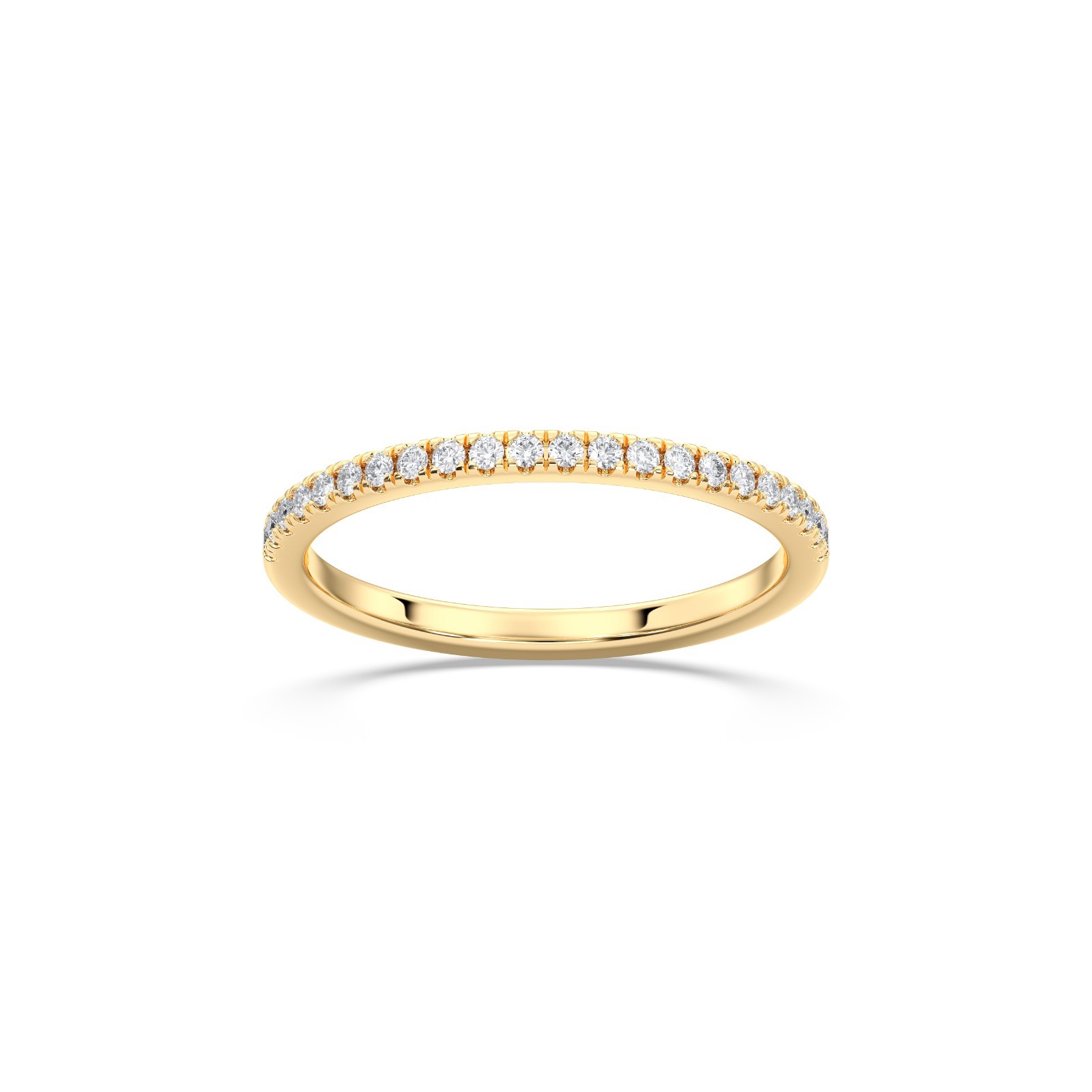 Ananta Jewels 0.20Ct Round Lab Grown Diamond Wedding Band 14K Solid Gold Women’s