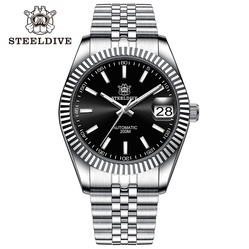 STEELDIVE SD1933 Mens 39mm 200M Automatic Dive Watch NH35 Steel Bracelet