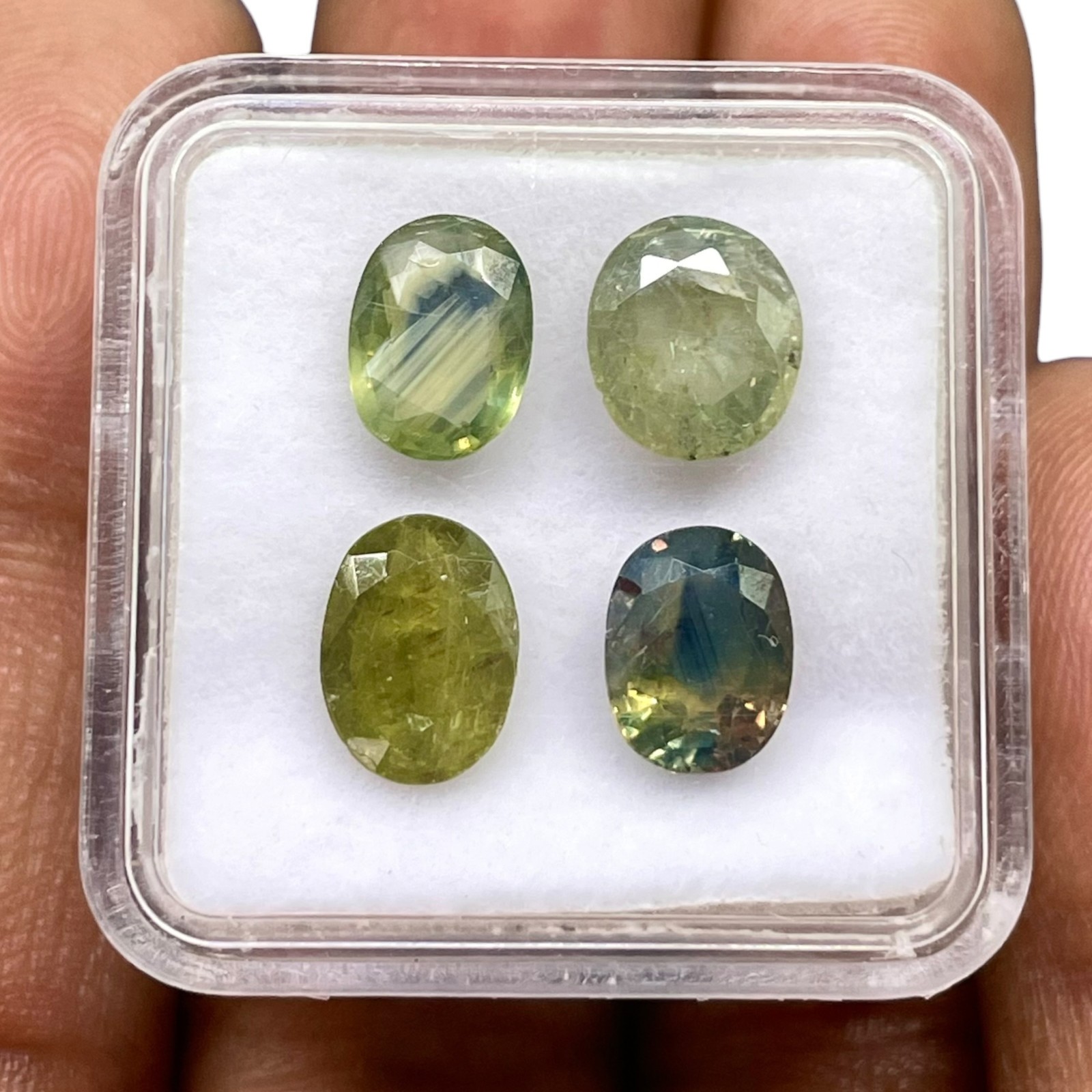 4 Pcs Natural Sapphires 8-8.7mm Oval Cut Multi Color Loose Untreated Gemstones