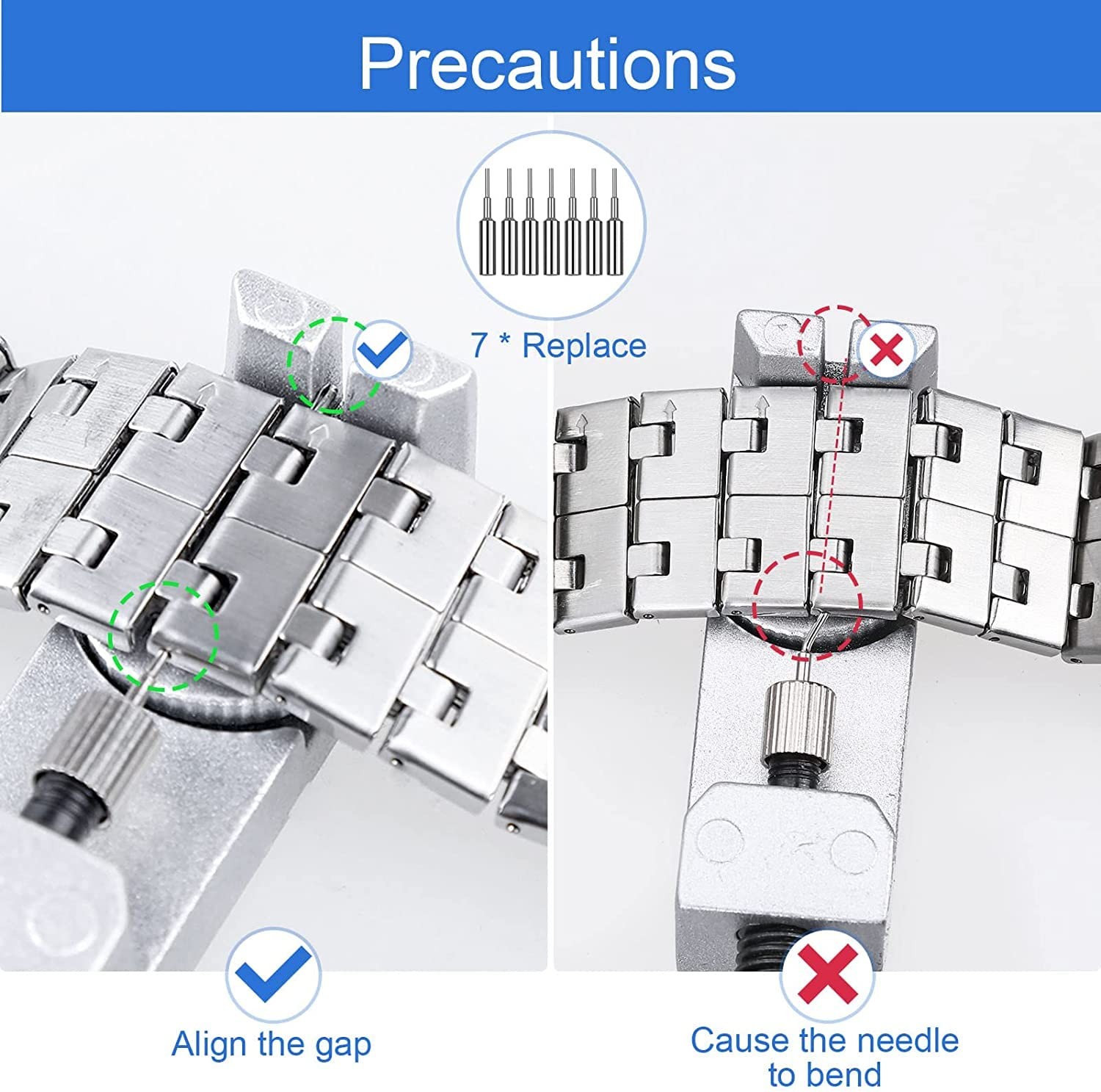 Watch Link Removal Kit, Band Sizing Tool for Watch Strap Adjustment Repair