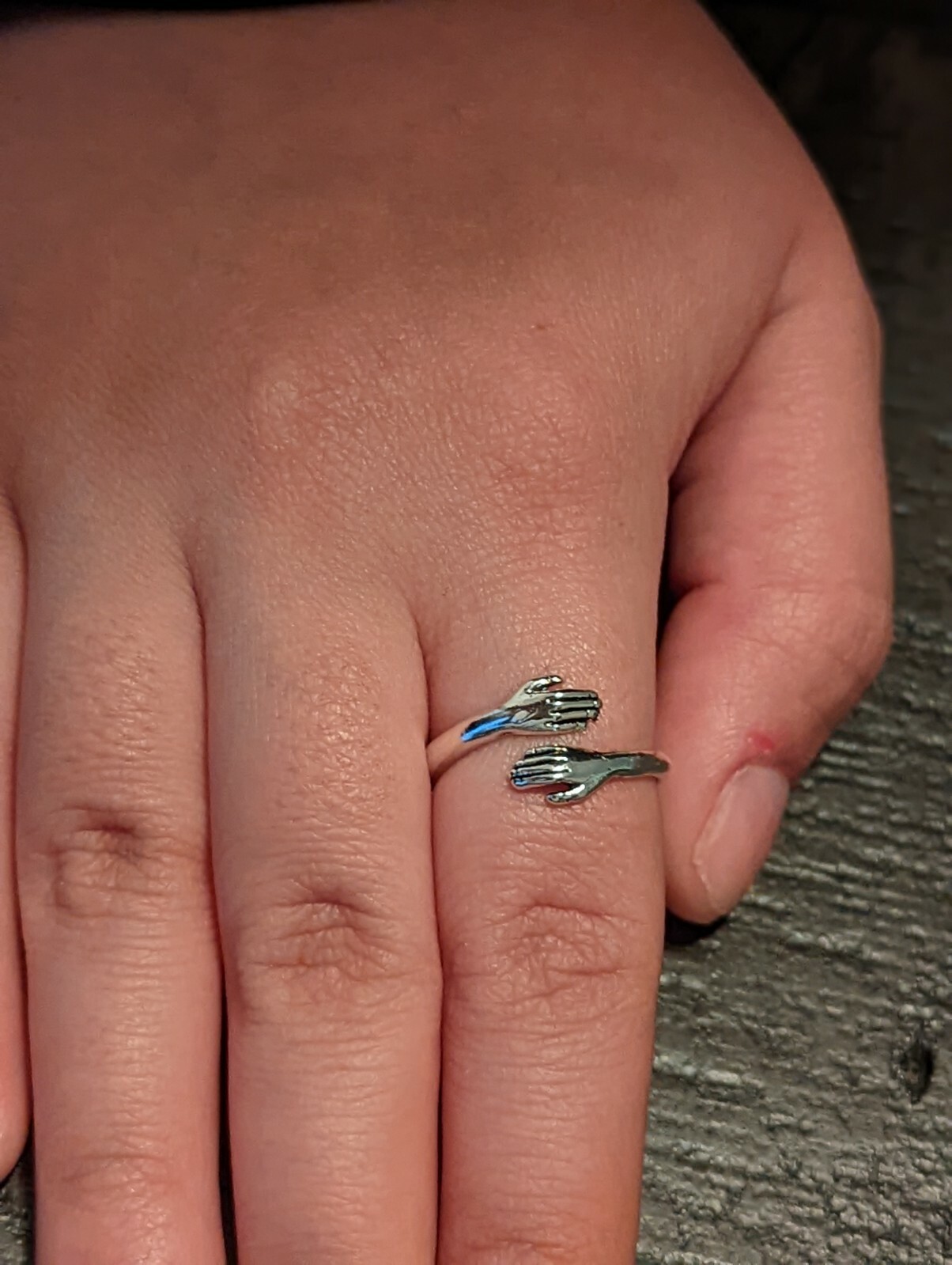 New Vintage Creative Love Hug Ring Men Women Adjustable Gothic Fashion Silver