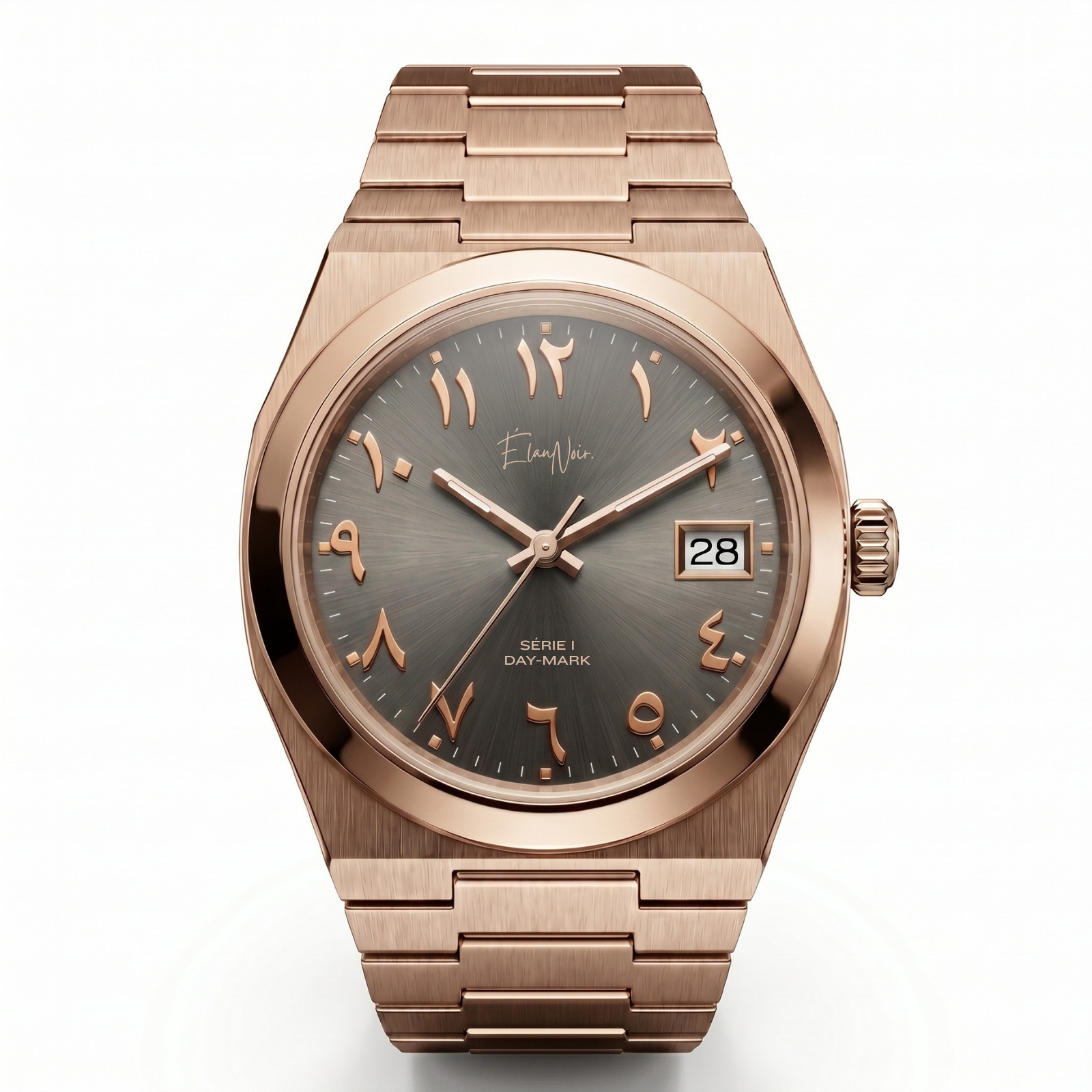 Élan Noir Série I Rose/Steel 36mm Automatic NH35 Sapphire Crystal Steel Watch