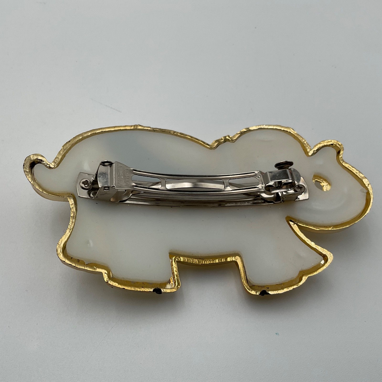 Vtg Elephant Jewelry Lot Pendant, Charms, Enamel Taiwan Hair Barrette