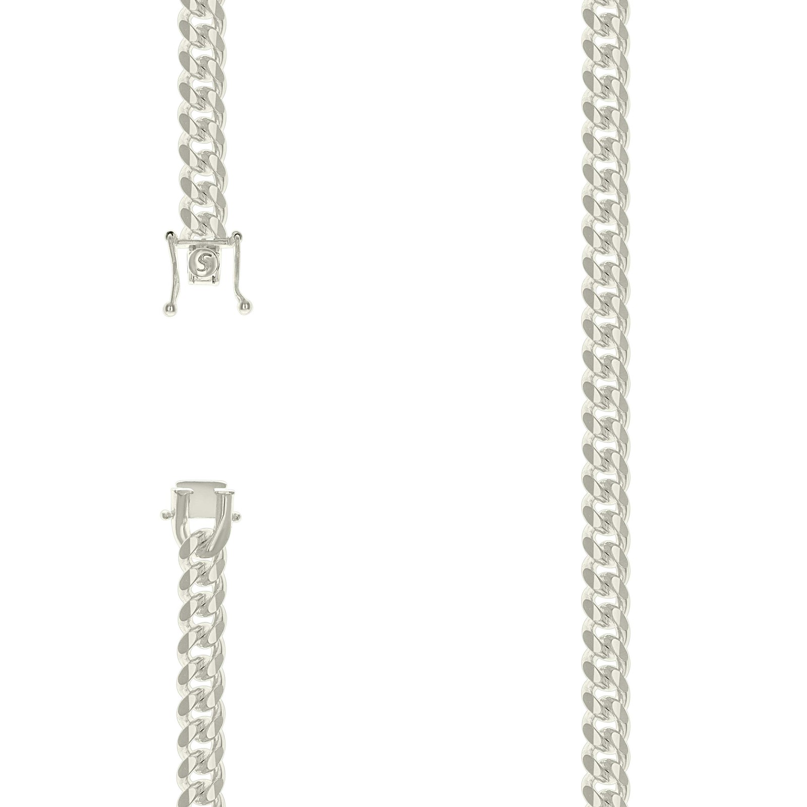 925 Sterling Silver Box Clasp Plain 7mm Solid Miami Cuban Chain | 16″ to 24″
