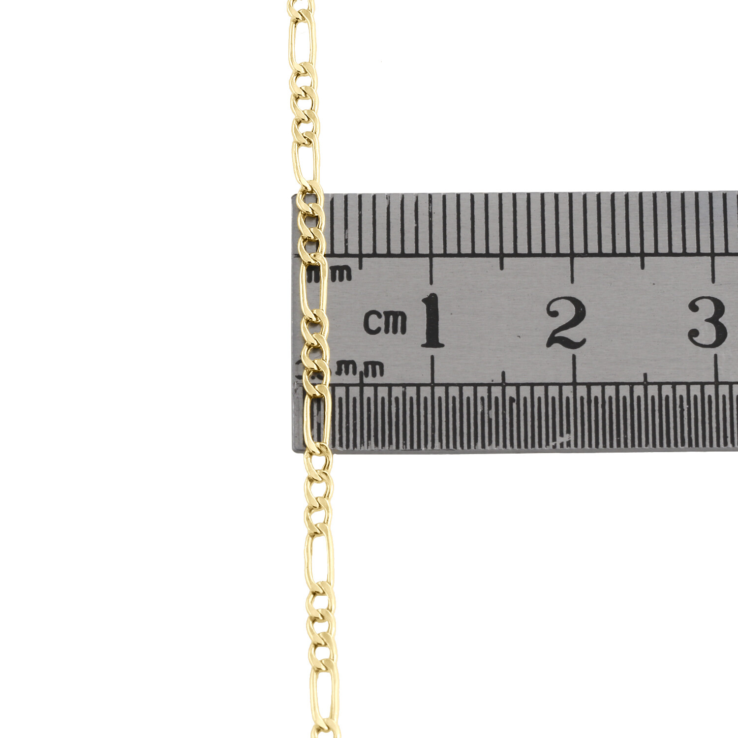 Real 10K Yellow Gold 2mm Hollow Plain Fiagro Link Bracelet / Anklet 7-10 Inches