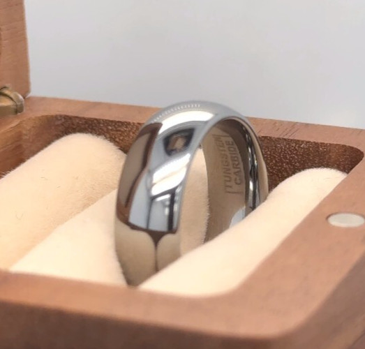 Husband Anniversary Ring – Classic Silver Tungsten Promise Band for Boyfriend