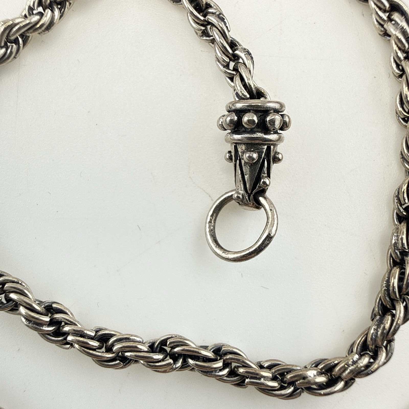 Barbara Bixby Necklace Rope Chain 18K Gold 925 Sterling Silver Twisted 16″ Hook
