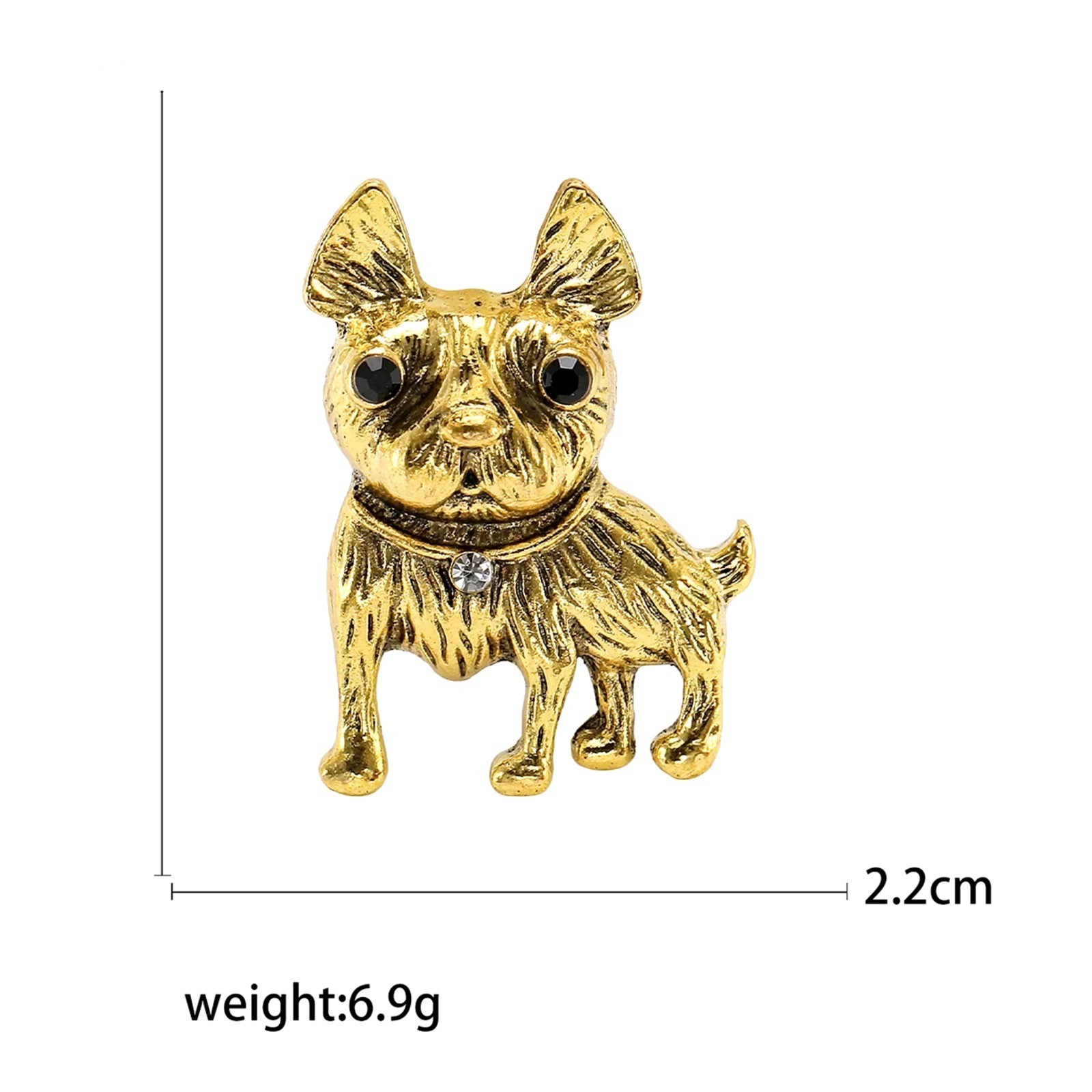 Enamel Puppy Brooch Pin Rhinestone Crystal Animal Jewelry Women Gift