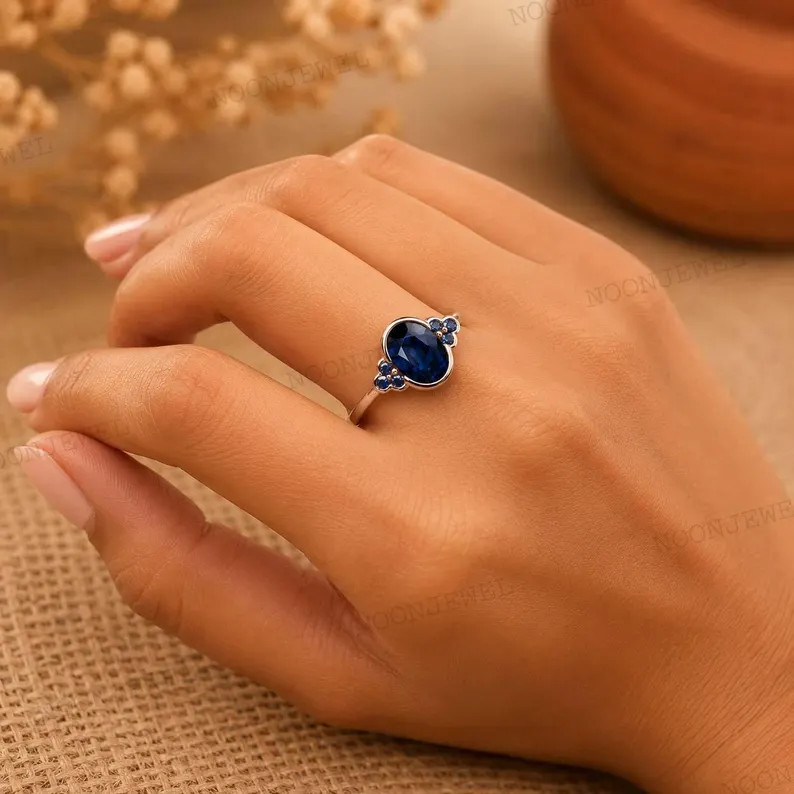 Lab Created Blue Topaz Ring, Base Metal: Brass Finish: Gold Plated, Gift