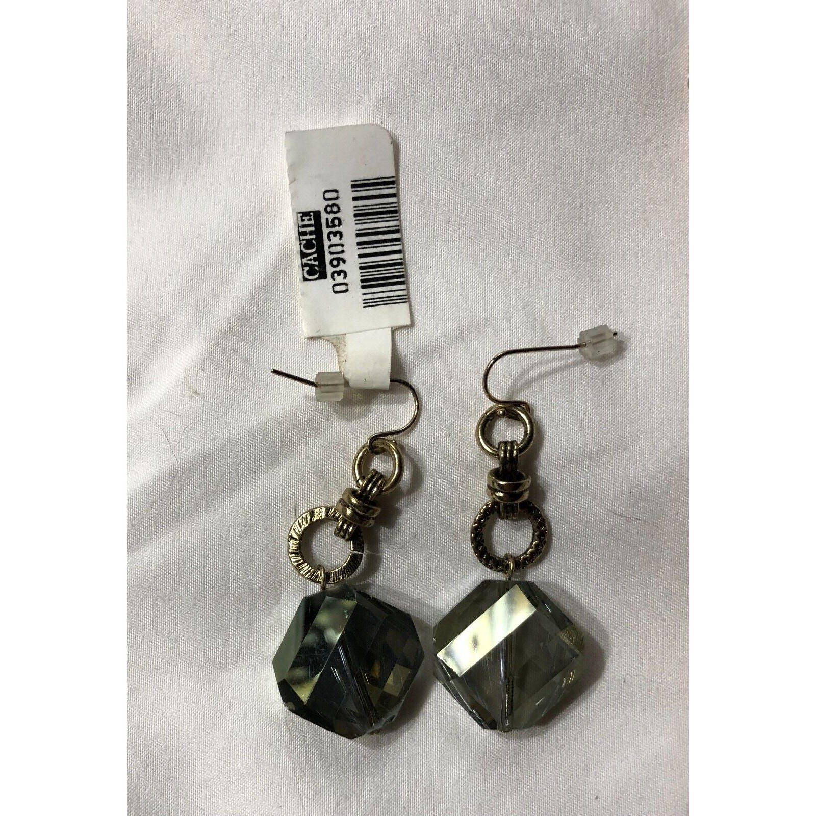 Cache Earrings Faceted Crystals 2 1/4″ Long Wedding Event Work Casual $28 NWT