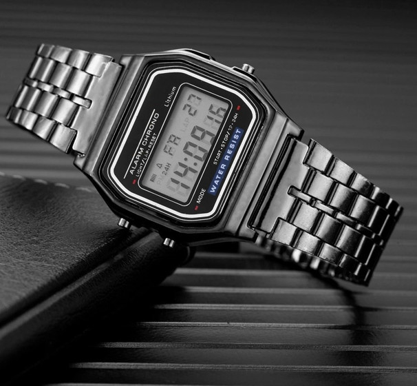 F-91W-1 Men’s 2025 Digital Silver Steel Watch Classic Alarm Light Waterproof
