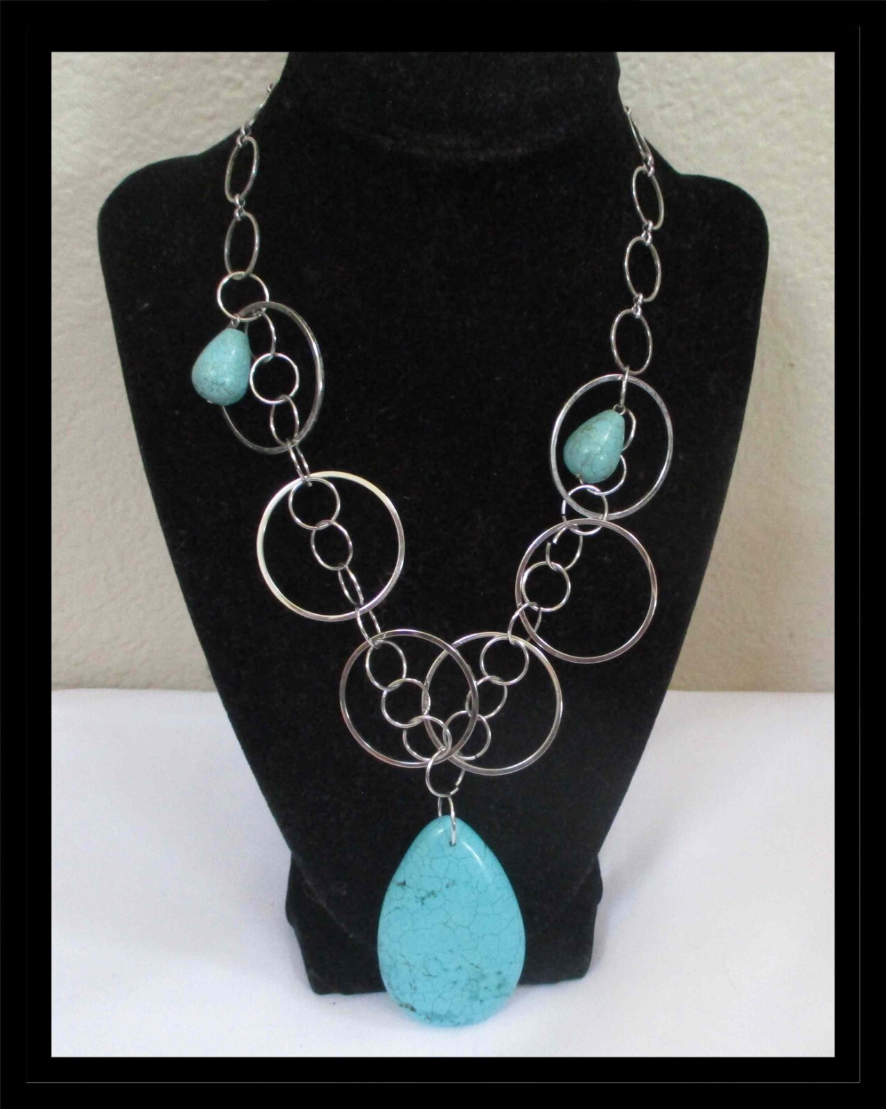 Bohemian Style Pendant Necklace Turquoise 17″ with 2″ Extender N007