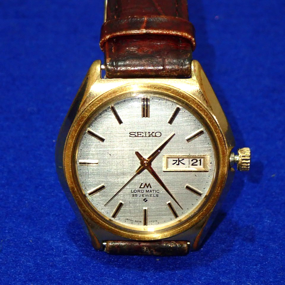 SEIKO Vintage 1971 JDM Load Matic 25J 5606-7010 Day Date KANJI Dial 37mm Linen