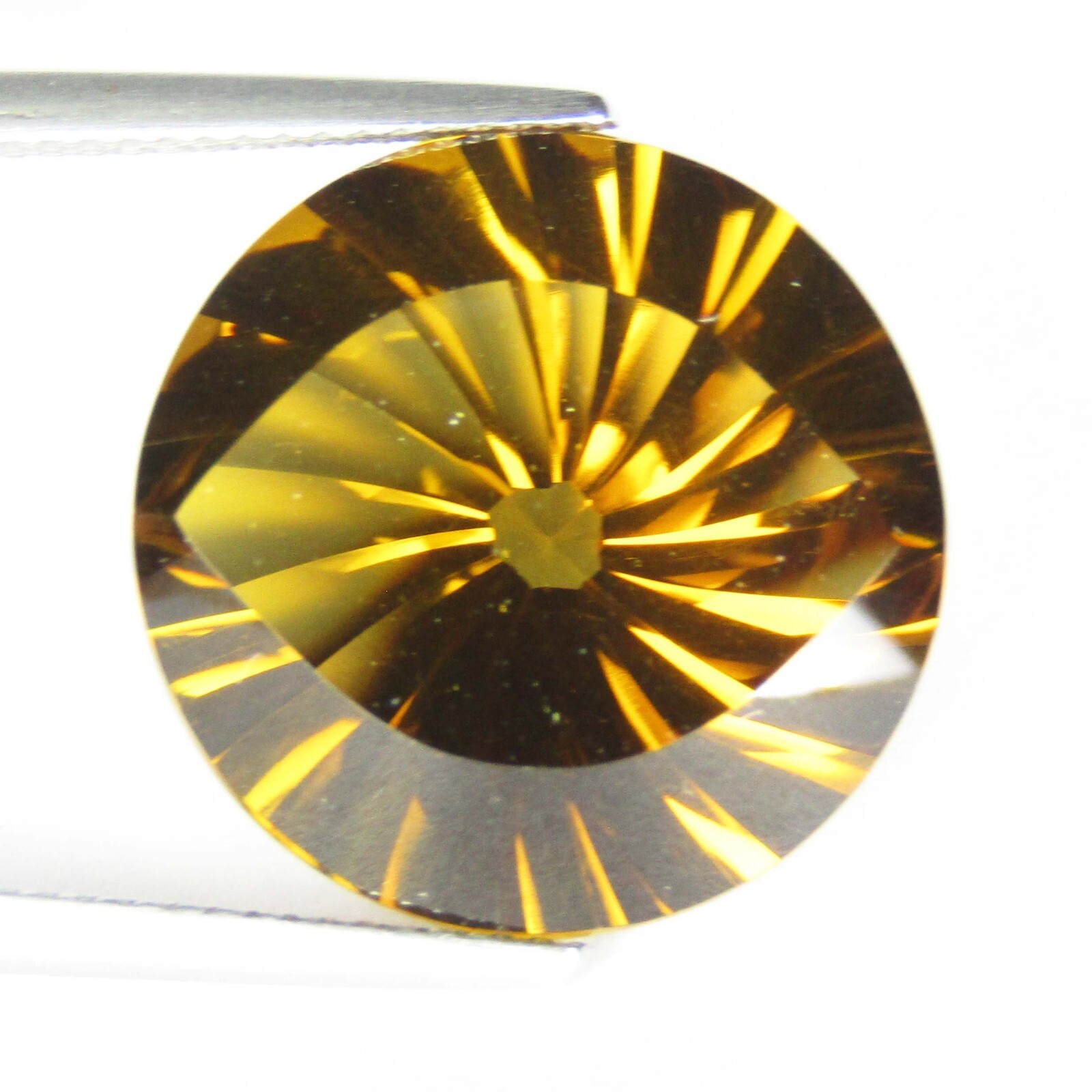 15.56Cts Delightful Natural Citrine Quartz 16mm Round Fancy Cut Loose Gemstone