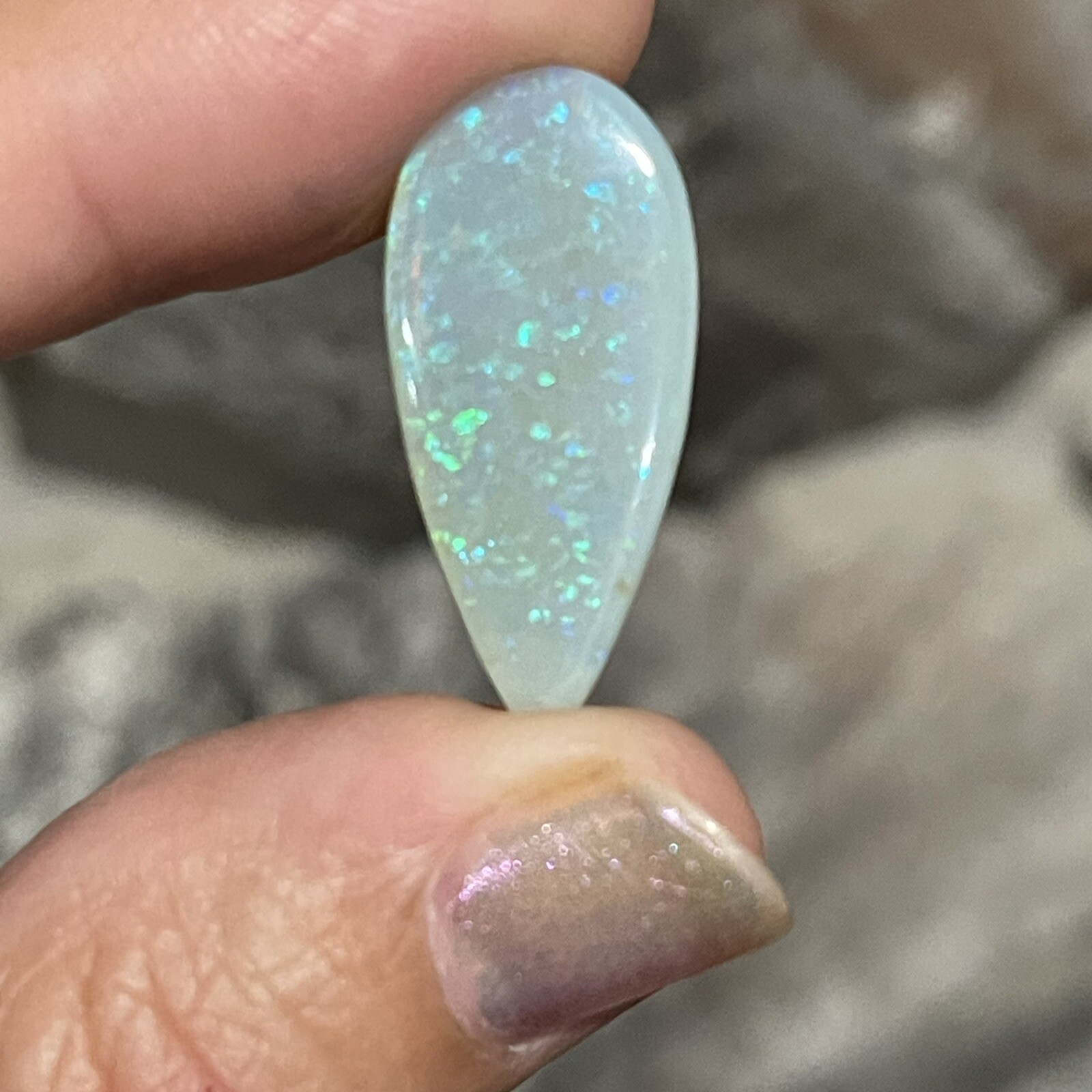 8.15ct 27.4c12.6×3.7mm Fine Australian Crystal Pipe Opal Teardrop Cabochon Gem