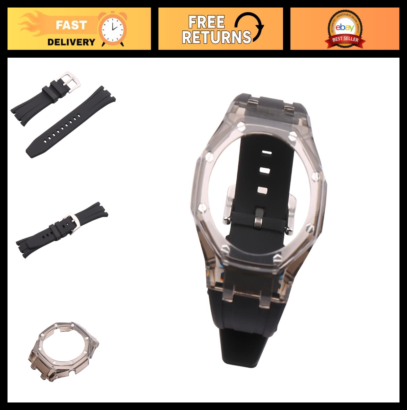 Waterproof Modified Resin Watch Strap for Casio G-Shock GA-2100/GA-2110/GA-B2100