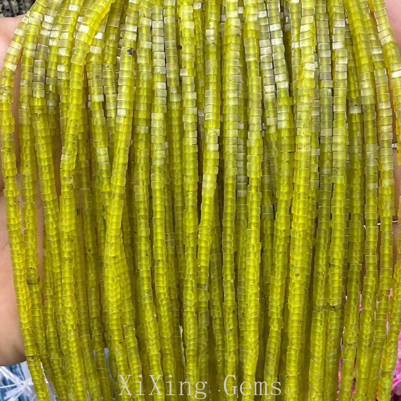 1x2mm Natural Lemon Jade Flat Square Disc Spacer Beads for Jewelry Making DIY
