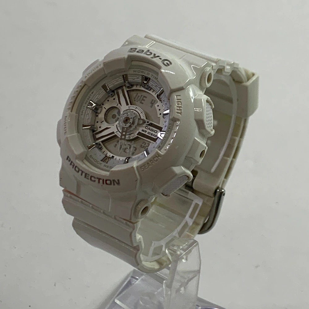 04w6224 Used CASIO BABY G Baby G BA 110 Quartz Wristwatch Analog Digital White H