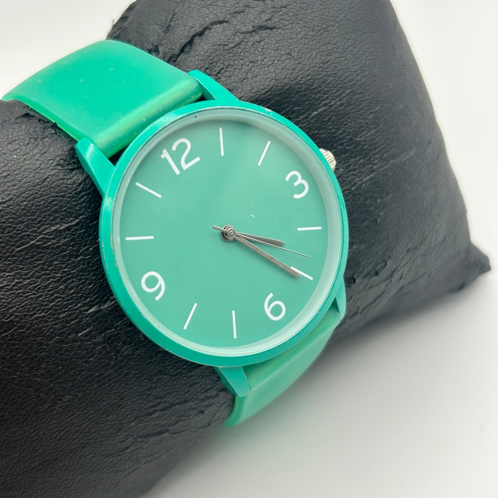 Accutime Watch Corp Mint Green Silicon Band St. Steel Working New Battery