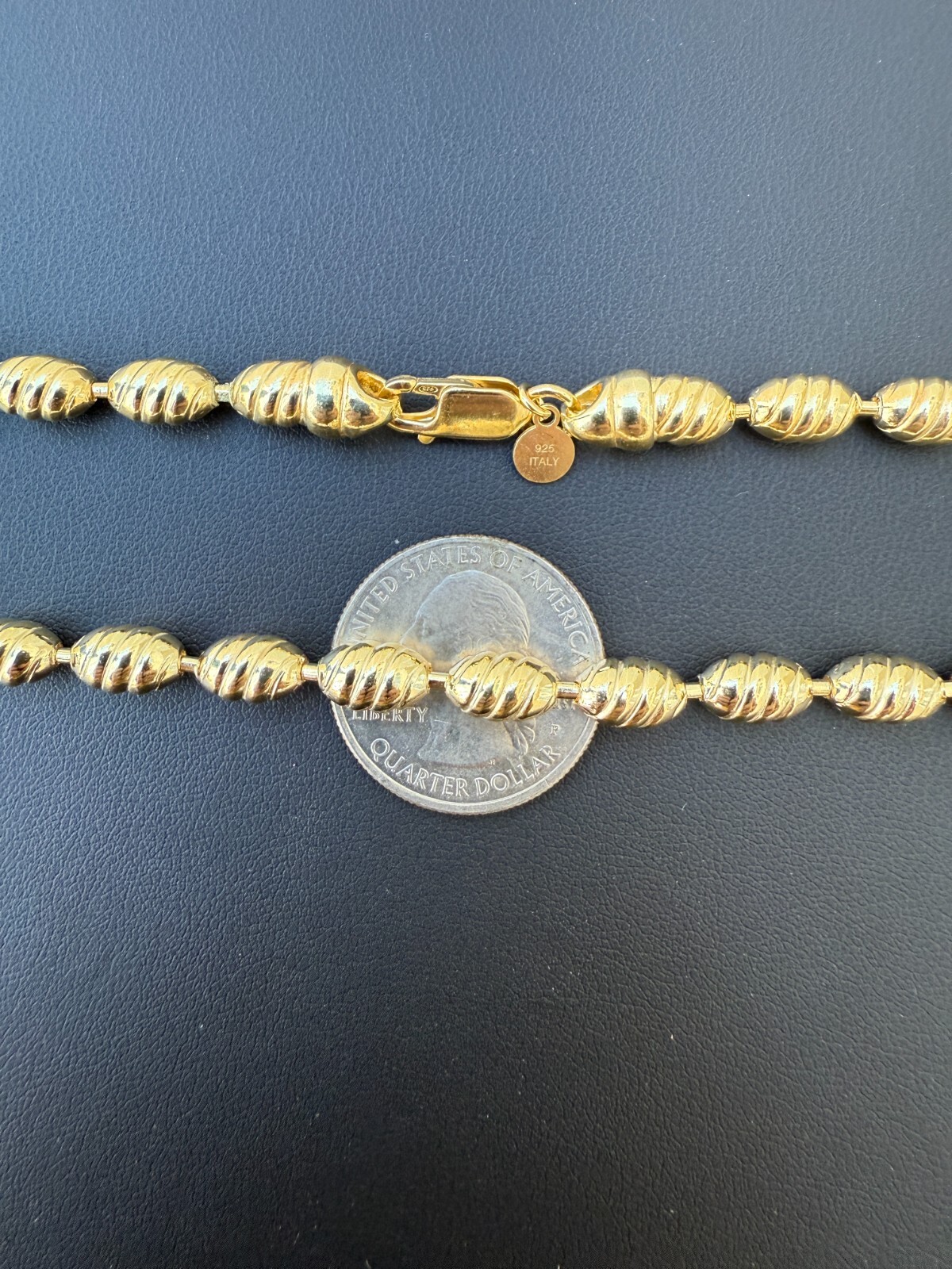 6mm Ball Bead Chain Custom Infinity Link Mens Necklace 14k Gold Over 925 Silver
