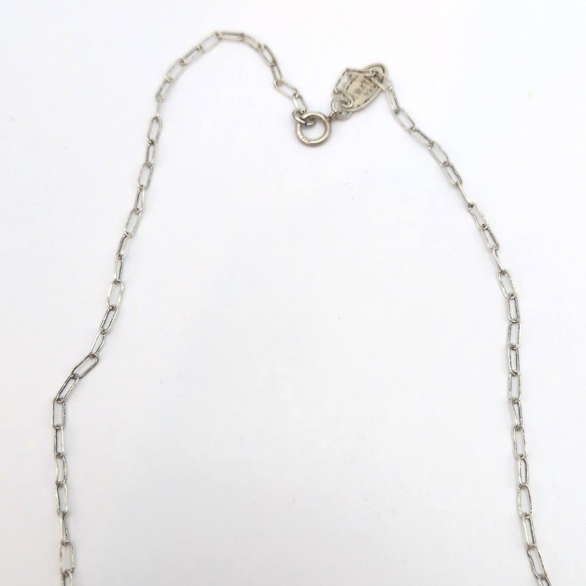 Amerigo 925 Sterling Silver Necklace Pink and Gray Beaded Drop Chain 18.5in