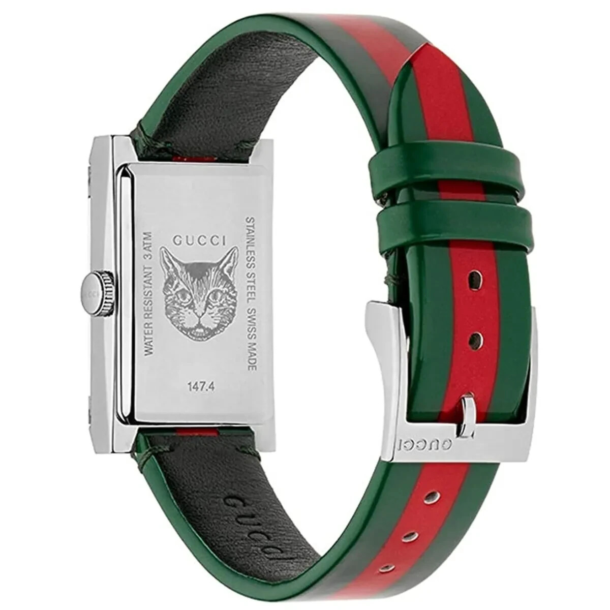 Gucci Women’s G-Frame Green and Red Swiss Quartz Watch – YA147408 ($1100 MSRP)