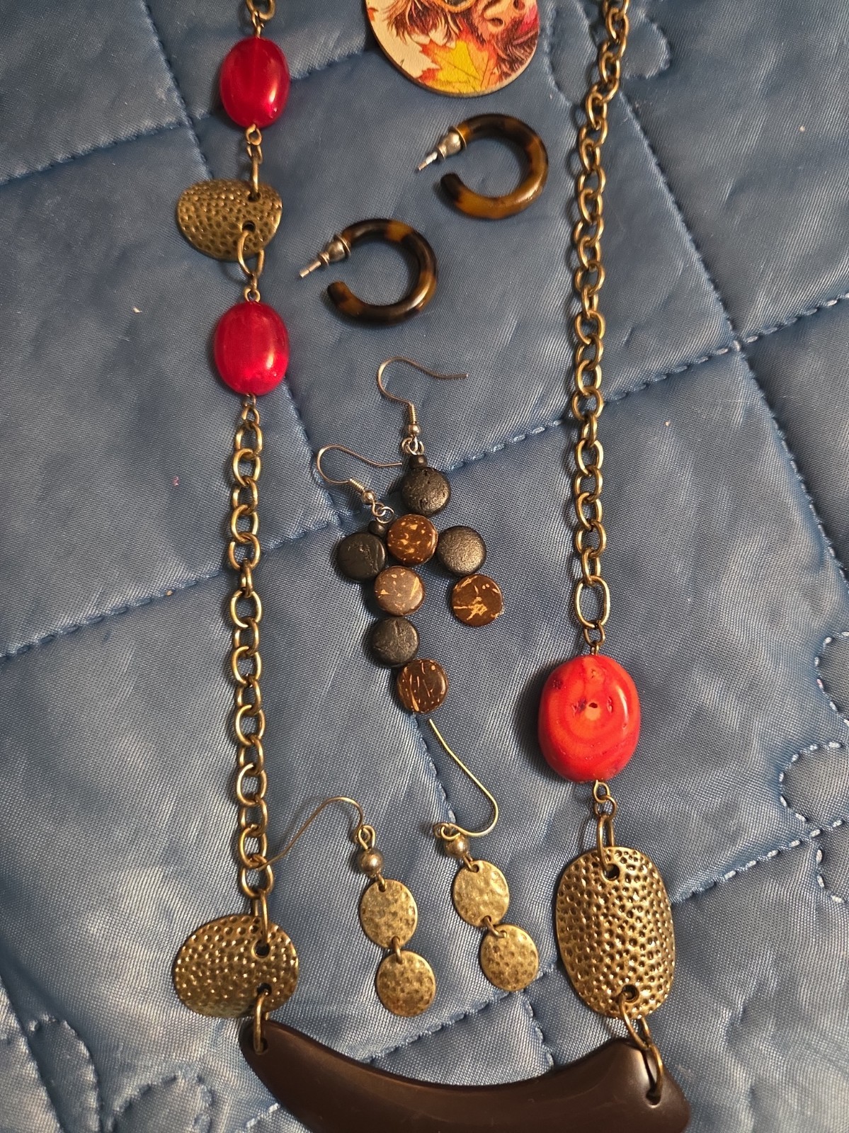 Necklace And 4 Earrings