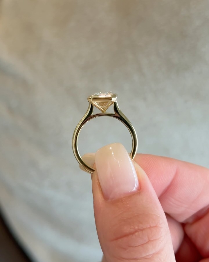 3.75 Ct Timeless Elegance Emerald Cut Lab Grown Diamond Ring 18K Yellow Gold