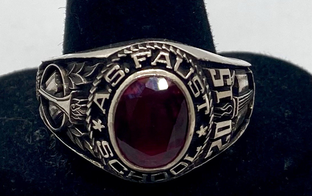ZOLNIER VTG School Ring AS Faust 2015 Sterling Silver Red Stone Size 11-1/2” 10g