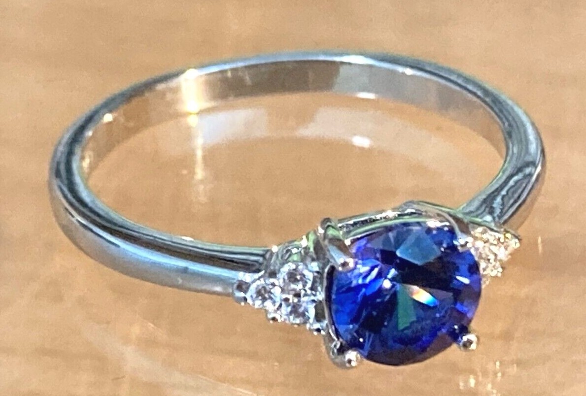 Sapphire Rings Solid Sterling Silver Gold or Rhodium Plated Sizes 6 to 10 US