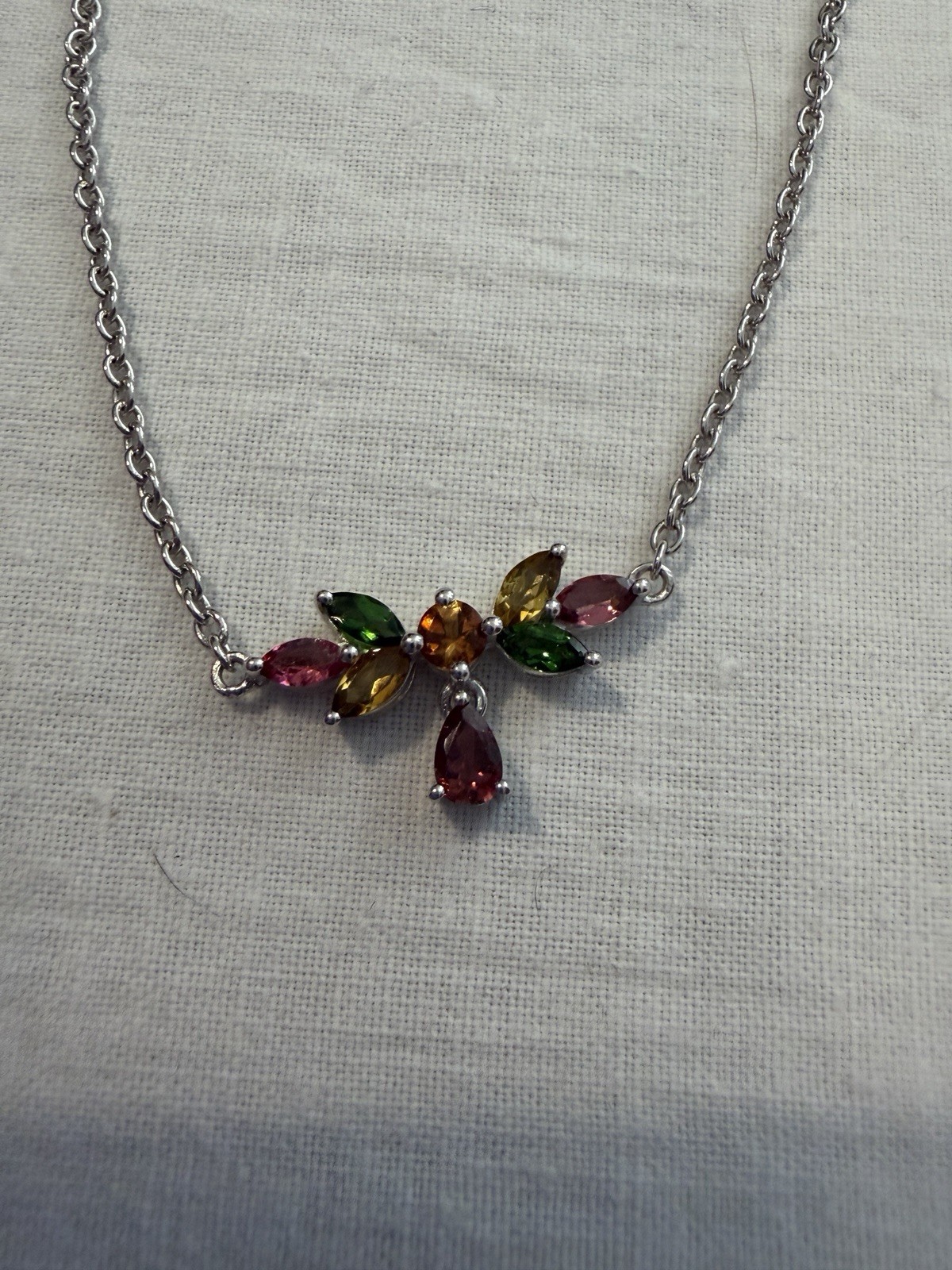 Sterling Silver Adjustable To 20 Inches Tourmaline AAA Necklace