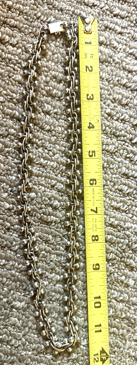 VTG Taxco Mexico Sterling DNA Link Peppercorn Necklace Spratling Style 122.9g