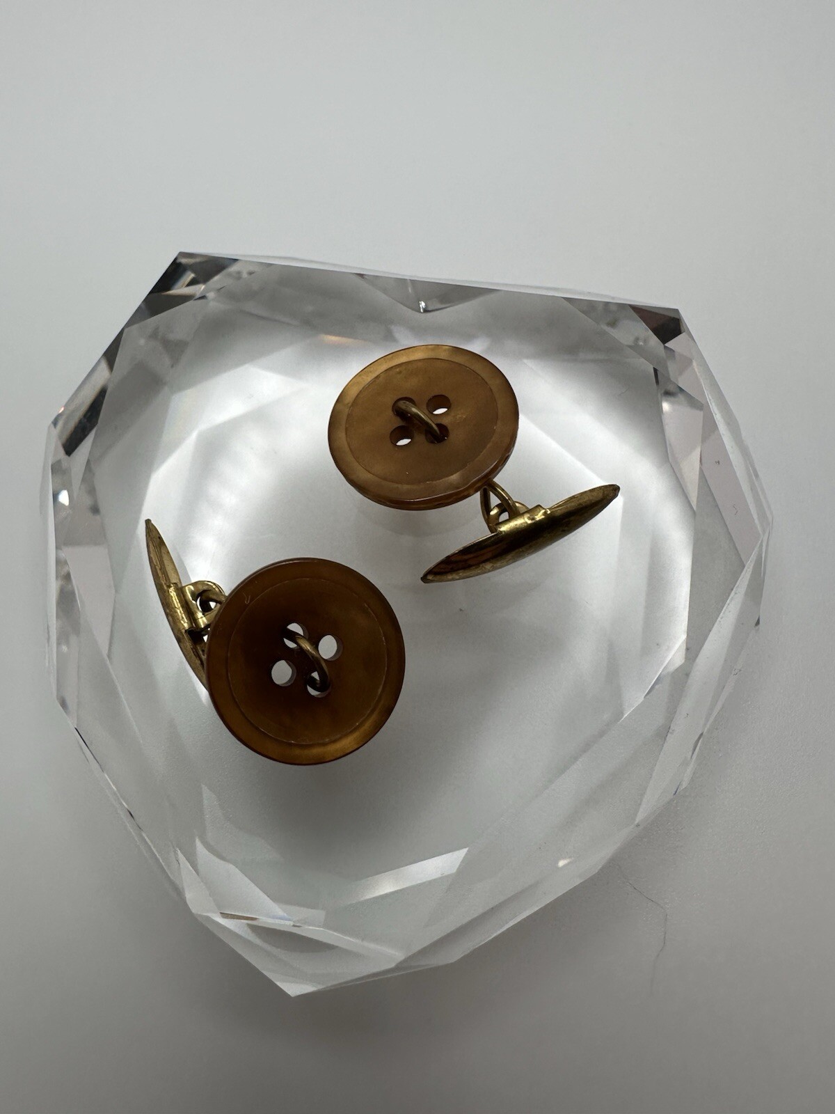 Antique Orange Pearlescent Button Cufflinks 1.8cm JB12