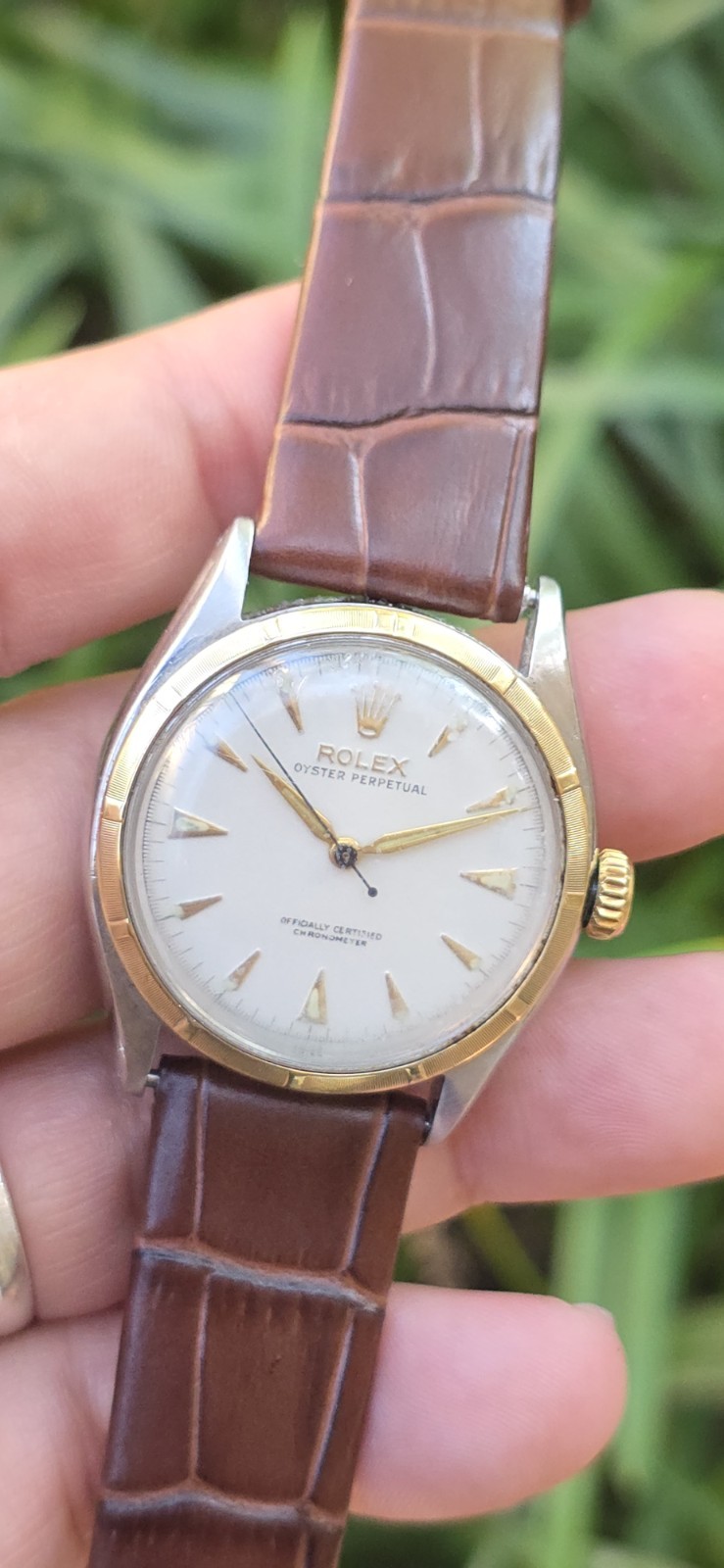 Vintage 1950’s Rolex Oyster Perpetual Ref 6085 Two Tone 34mm Men’s Watch