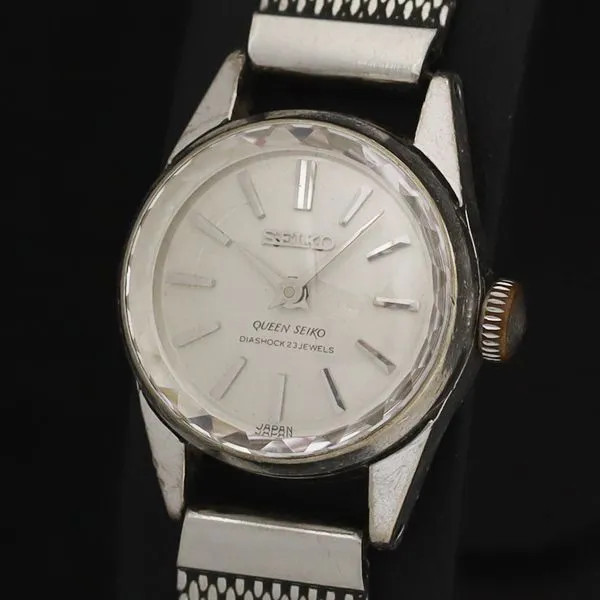 Working Seiko Queen Seiko 1020-0010 Manual Winding Silver Dial 23 Jewels Ladies