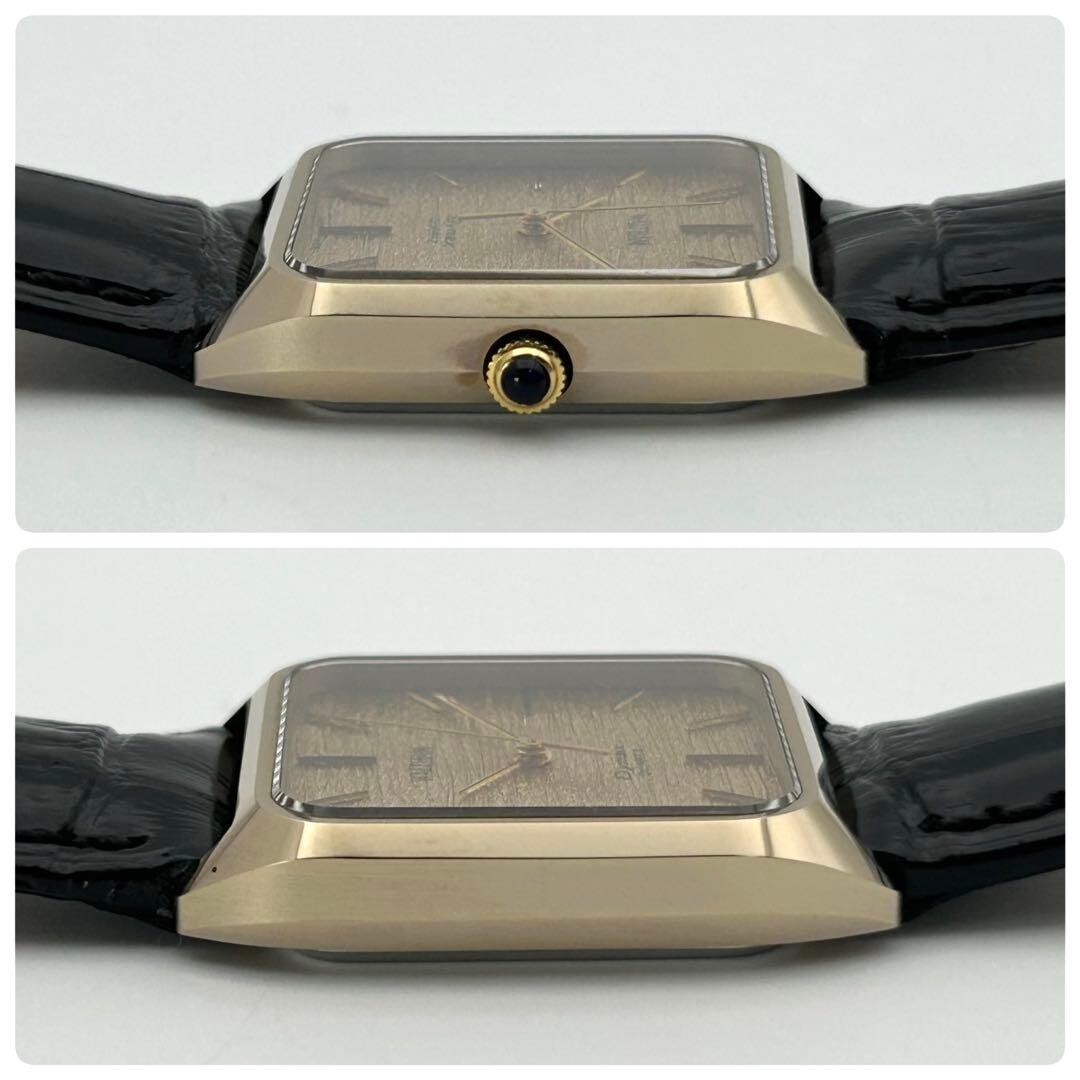WALTHAM Dynax Quartz Men’s Gold Tone Rectangle Wood Grain Dial Watch 2103140