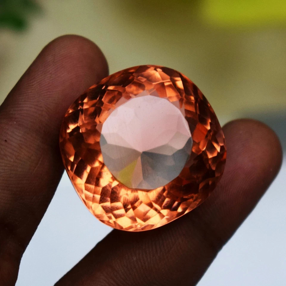 124.05 CT Flawless Imperial Topaz Cushion Cut Certified Loose Gemstone