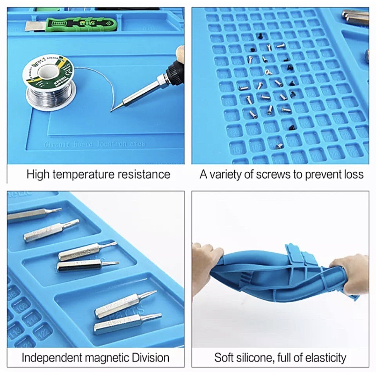 Watchmaker’s Rubber Silicone Bench Mat Pad Anti-Slip Jewelry Watch Repair Tools