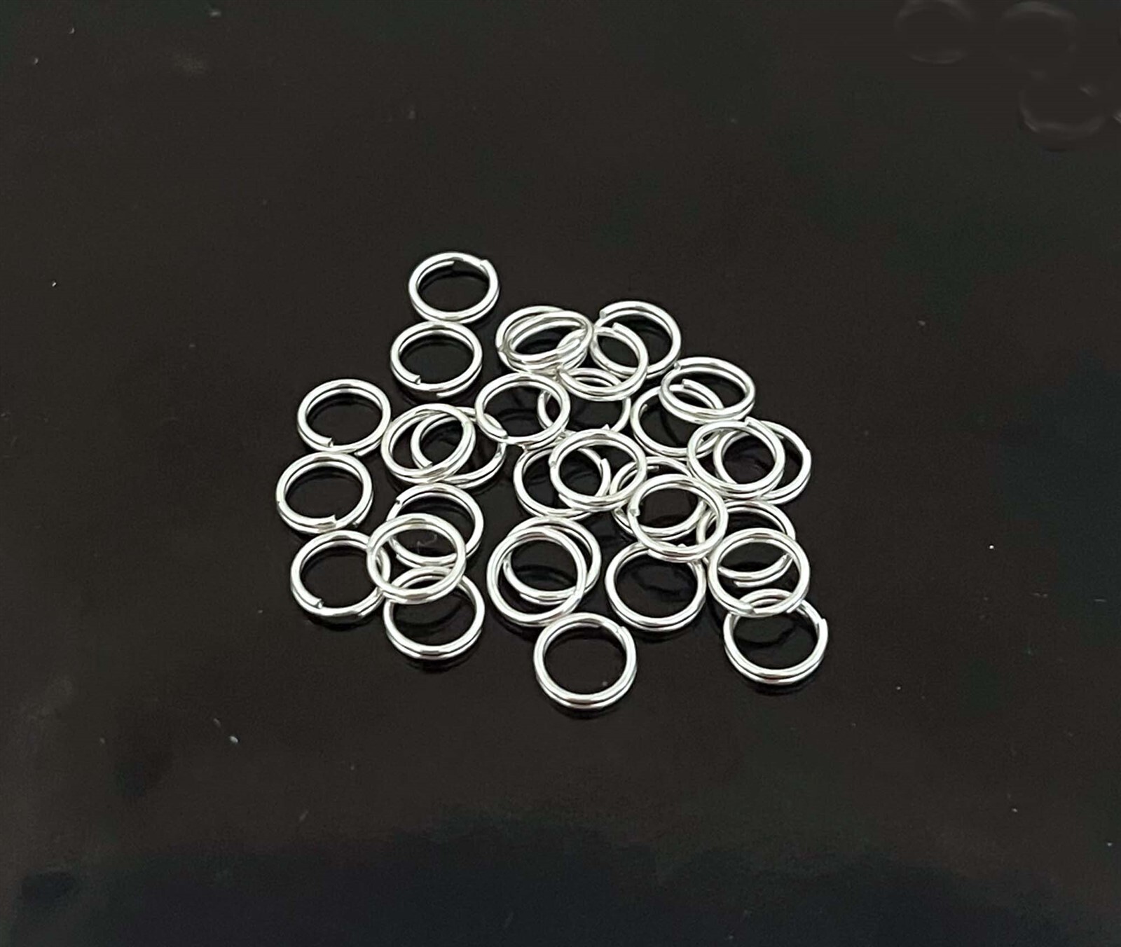 50 Split Rings Silver Pewter 6mm JUMP RINGS Splitring